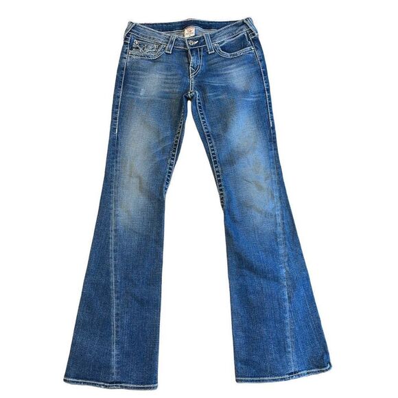 True Religion flare Disco Joey Big T Denim Women’s size 29 Made In USA Y2K 00’s - Picture 2 of 12
